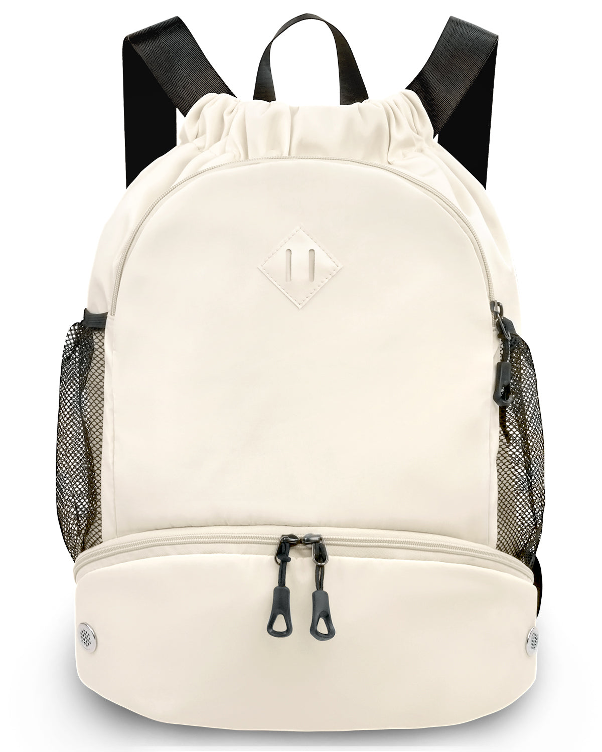 RHDZO Drawstring Backpack with Shoe Compartment for Men Women Medium Beige