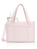 Tote Bag for Women with 15.6 Inch Laptop Compartment and Cup Holder | Puffer Boxy Tote for Work College Nurse, Detachable Shoulder Strap, Crossbody Shoulder Handbag with Zipper, Luggage Sleeve