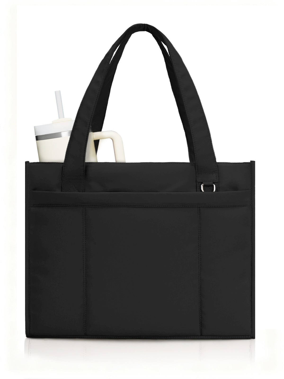 Tote Bag for Women with 15.6 Inch Laptop Compartment and Cup Holder | Puffer Boxy Tote for Work College Nurse, Detachable Shoulder Strap, Crossbody Shoulder Handbag with Zipper, Luggage Sleeve
