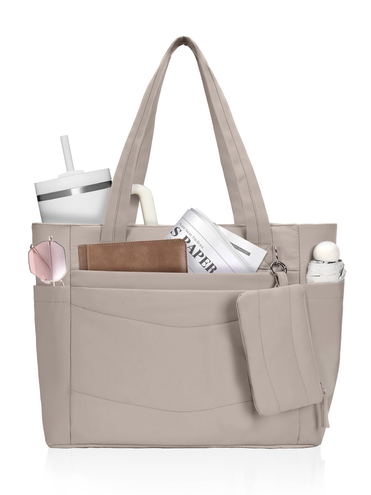Tote Bag for Women with 15.6″ Laptop Compartment & Cup Holder