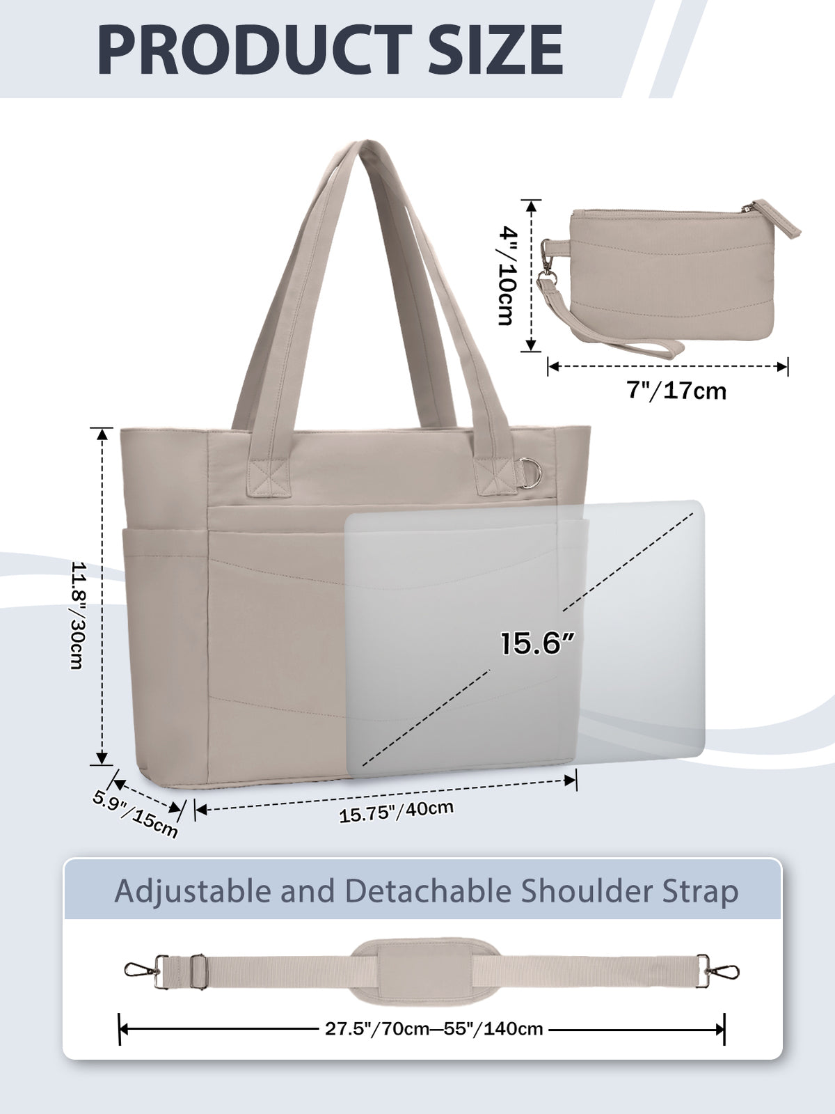 Tote Bag for Women with 15.6″ Laptop Compartment & Cup Holder
