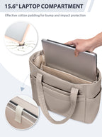 Tote Bag for Women with 15.6″ Laptop Compartment & Cup Holder