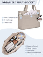 Tote Bag for Women with 15.6″ Laptop Compartment & Cup Holder