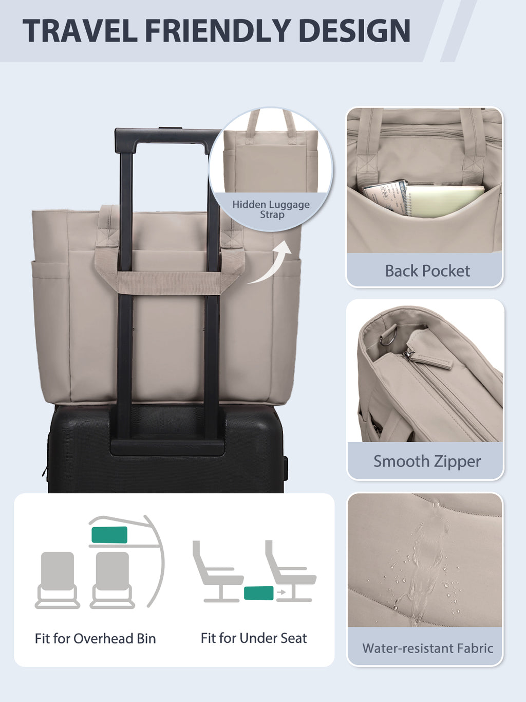 Tote Bag for Women with 15.6″ Laptop Compartment & Cup Holder