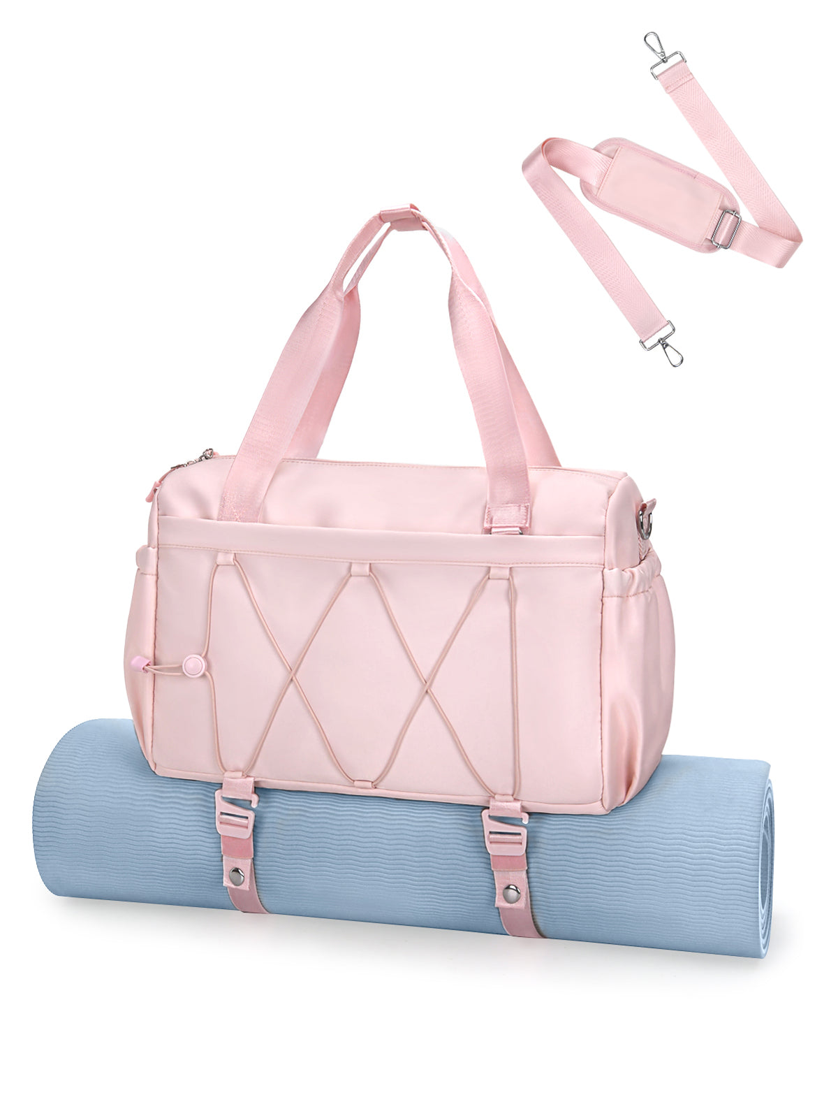 Small Gym Bag for Women with Yoga Mat Holder and Wet Pocket