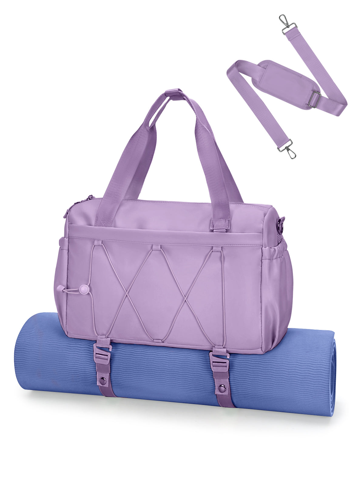 Small Gym Bag for Women with Yoga Mat Holder and Wet Pocket