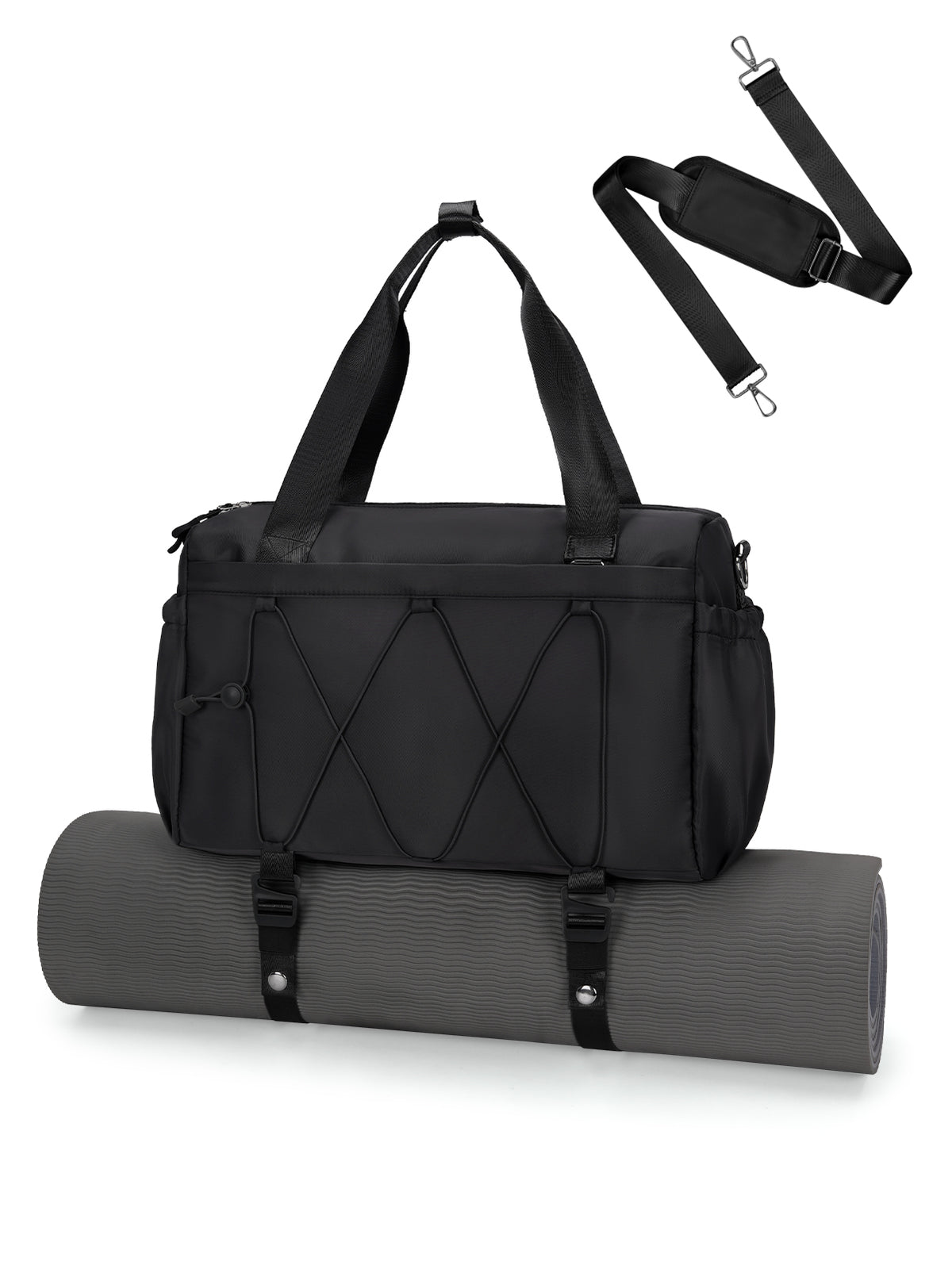 Small Gym Bag for Women with Yoga Mat Holder and Wet Pocket