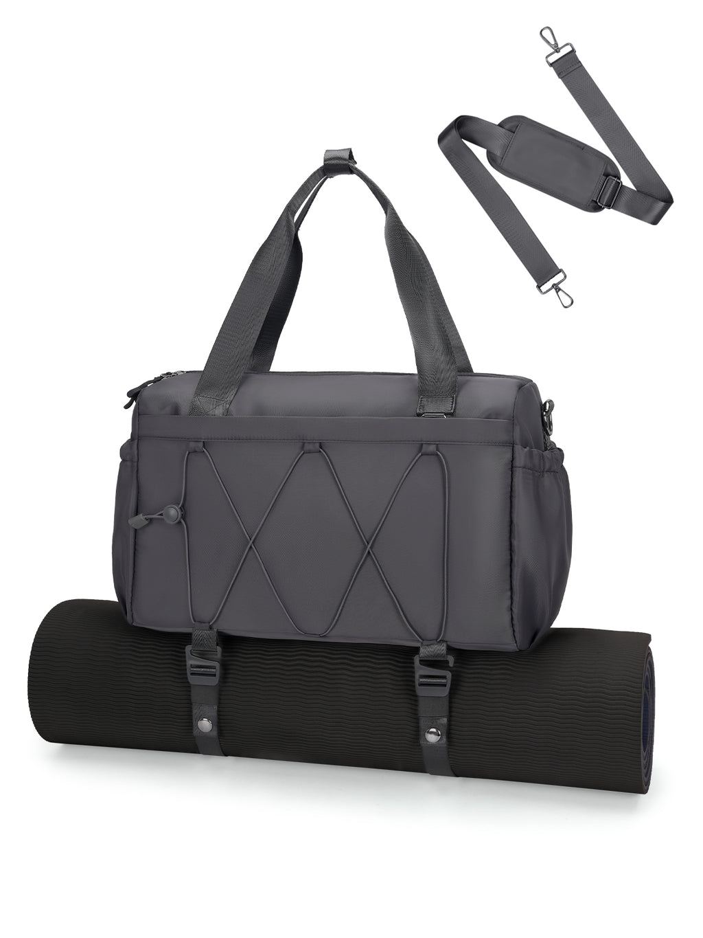 Small Gym Bag for Women with Yoga Mat Holder and Wet Pocket