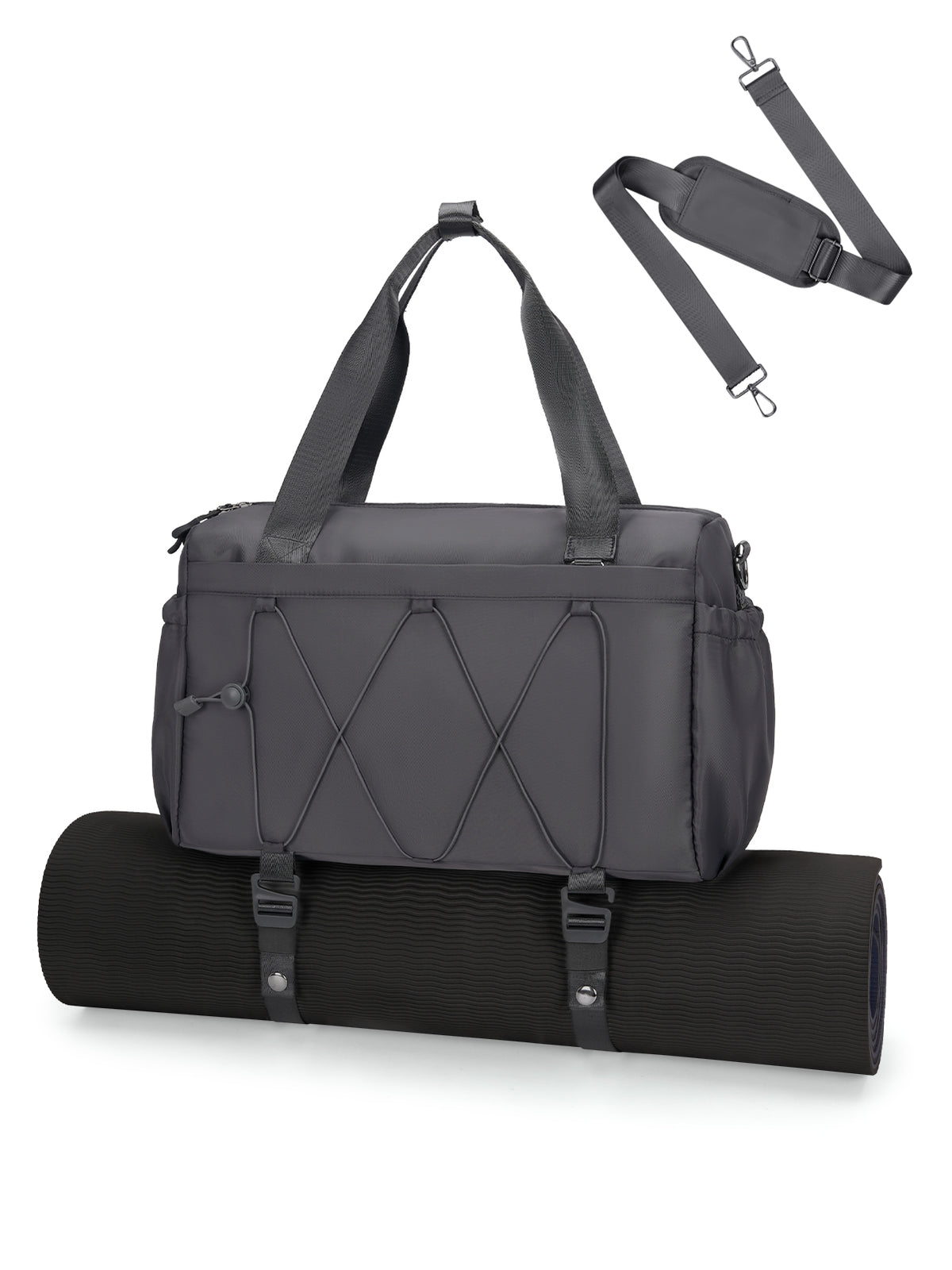 Small Gym Bag for Women with Yoga Mat Holder and Wet Pocket