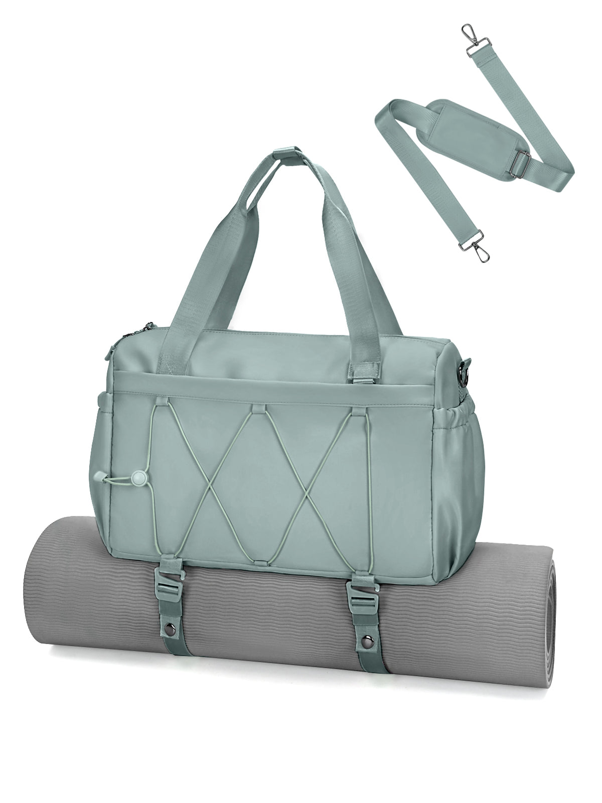 Small Gym Bag for Women with Yoga Mat Holder and Wet Pocket