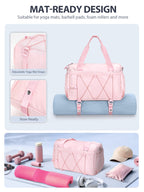 Small Gym Bag for Women with Yoga Mat Holder and Wet Pocket