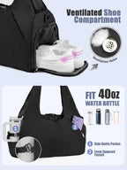 RHDZO Gym Bag for Women with Shoe and Wet Compartments, Yoga Mat Holder
